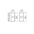 Aplică/plafoniera LED baie IP44 neagră 24W/3000K Opale 01-4387 Redo